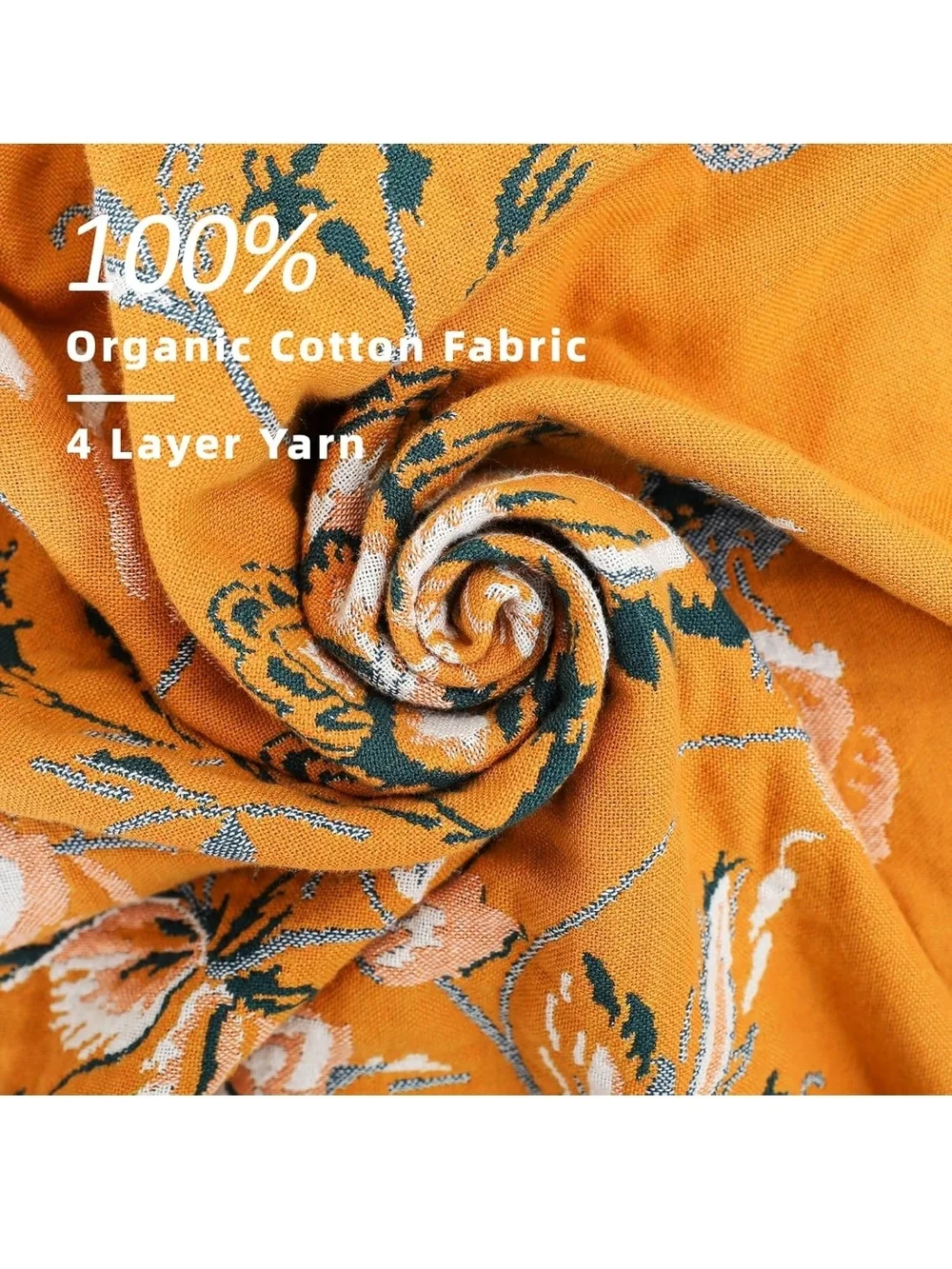 Orange Floral Throw Blanket - Soft Decorative Couch Cover 50x60